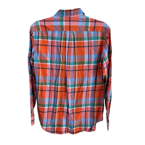 Ralph Lauren Blue Label Orange Flannel Button Down Top Sz 8 - Picture 3 of 9